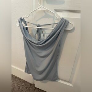 Elegant Light Blue Draped Top